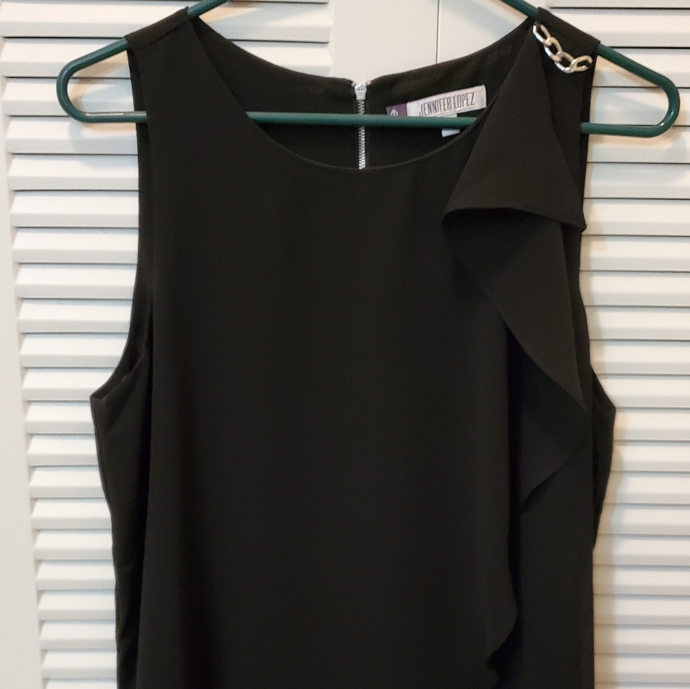 Jennifer Lopez Womens Large Black Dress Shirt